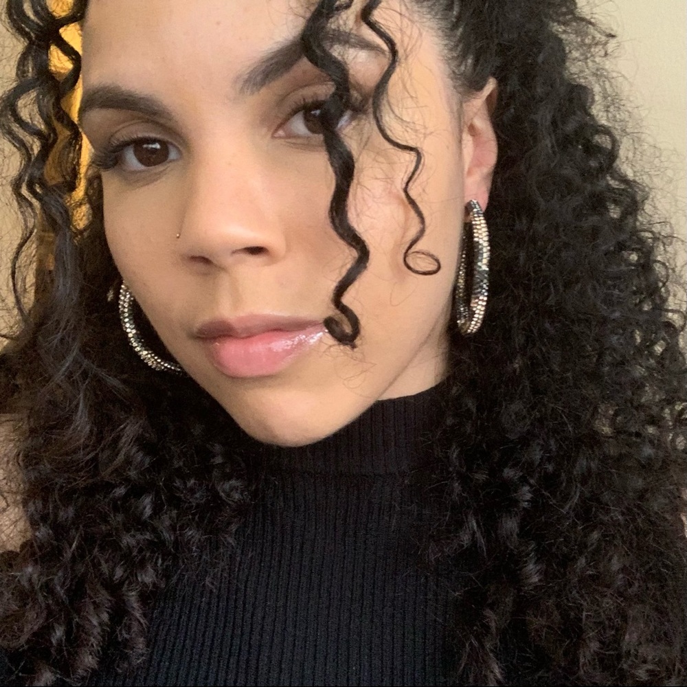 Lightweight Rhinestone Hoop Earrings - Leopard